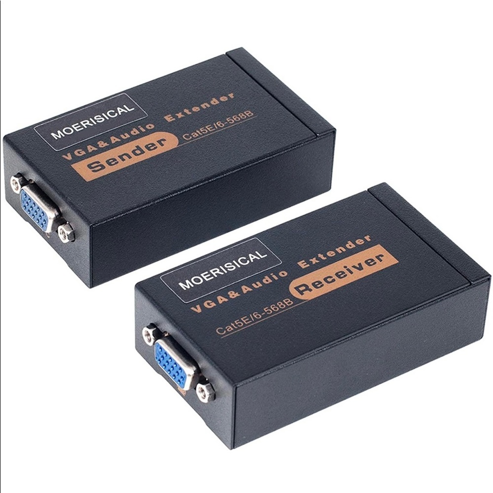 VGA Cat5e Cat6 Extender 300ft Video Repeater Over Ethernet Cable